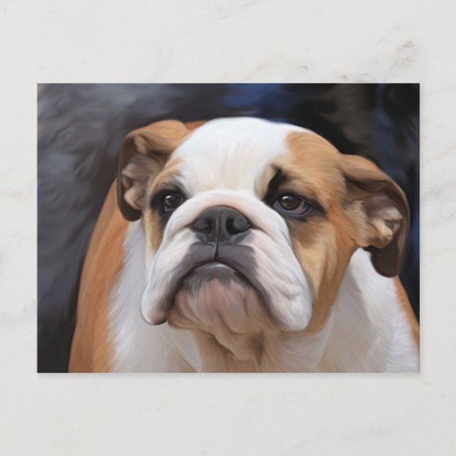 British Bulldog Welpe Postkarte (Vorderseite)