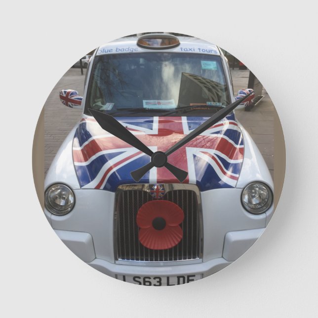 British Cab Runde Wanduhr (Vorderseite)