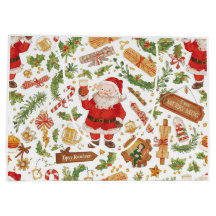 British Christmas Wrapping Paper Santa Claus