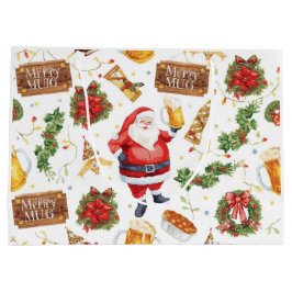 British Christmas Wrapping Paper Santa Claus Große Geschenktüte