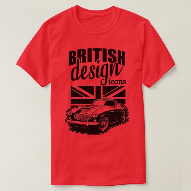 British Classic Car Austin Healey T-Shirt (Design vorne)