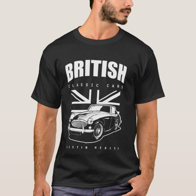 British Classic Car Austin Healey T-Shirt (Vorderseite)