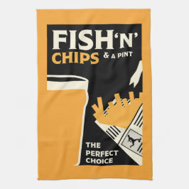 British Classic Fish and Chips Geschirrtuch