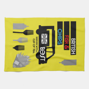 British Classic Fish and Chips Geschirrtuch