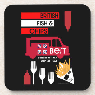 British Classic Fish and Chips Getränkeuntersetzer