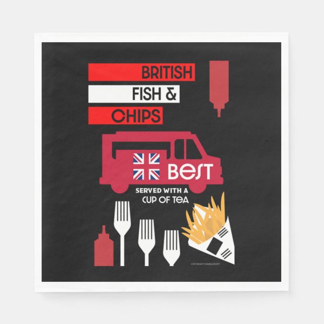 British Classic Fish and Chips Serviette (Vorderseite)