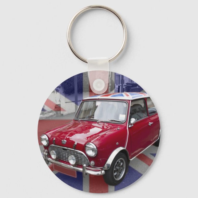 British Classic Mini-Auto Schlüsselanhänger (Vorderseite)