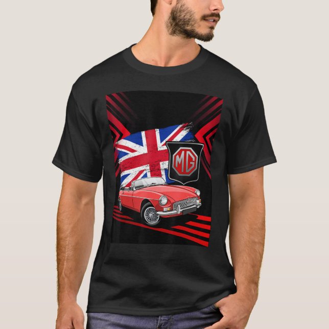 British Classic Sports Car - MG MGB Cabrio T-Shirt (Vorderseite)