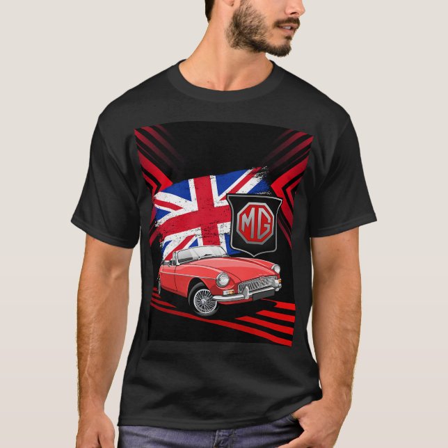 British Classic Sports Car - MG MGB Cabrio T- T-Shirt (Vorderseite)