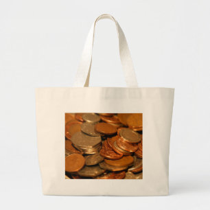 British Coin Money Jumbo Stoffbeutel