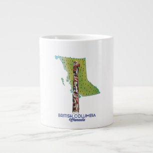 British Columbia Canada kartografiert Poster. Jumbo-Tasse