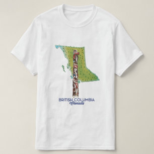 British Columbia Canada kartografiert Poster. T-Shirt