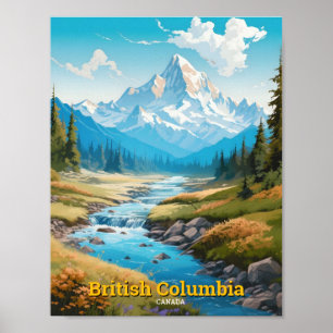 British Columbia Canada Vintage Travel Poster