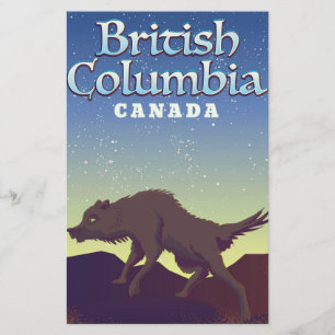 British Columbia Canada Wild Wolf Poster Briefpapier