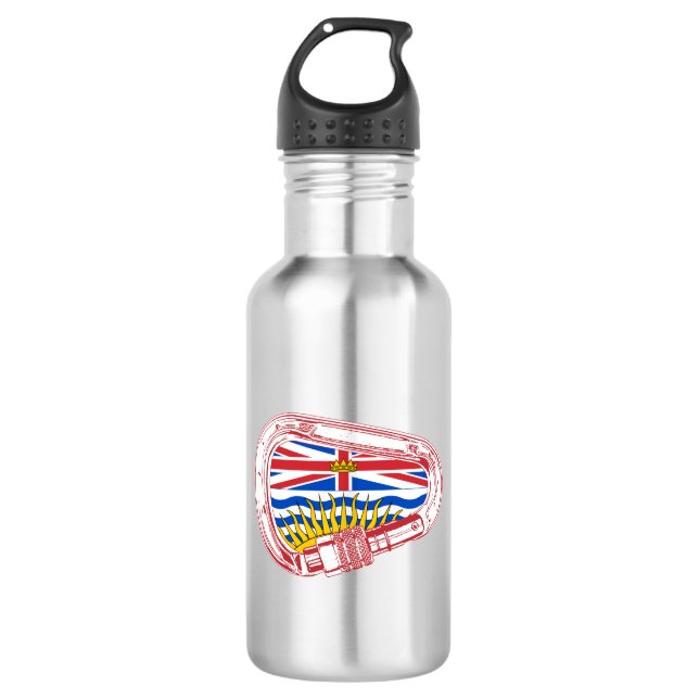 British Columbia Flag Klettern Carabiner Edelstahlflasche (Vorderseite)