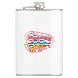 British Columbia Flag Klettern Carabiner Flachmann