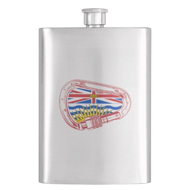 British Columbia Flag Klettern Carabiner Flachmann (Vorderseite)