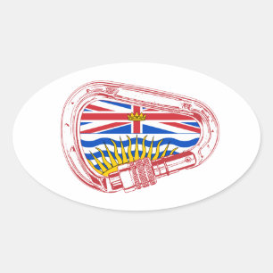 British Columbia Flag Klettern Carabiner Ovaler Aufkleber