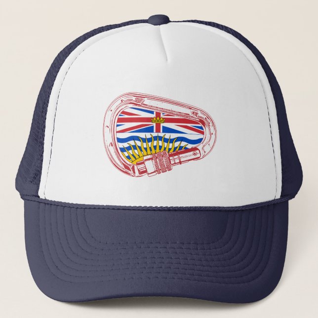British Columbia Flag Klettern Carabiner Truckerkappe (Vorderseite)