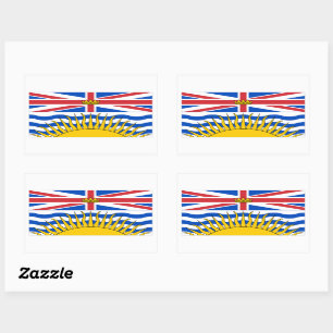 British Columbia Flags Graphic Rechteckiger Aufkleber