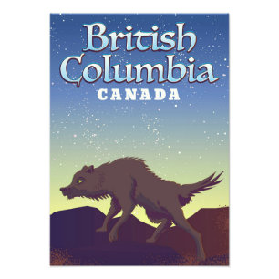 British Columbia Kanada Wild Wolf Poster