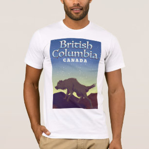 British Columbia Kanada Wolf Poster T-Shirt