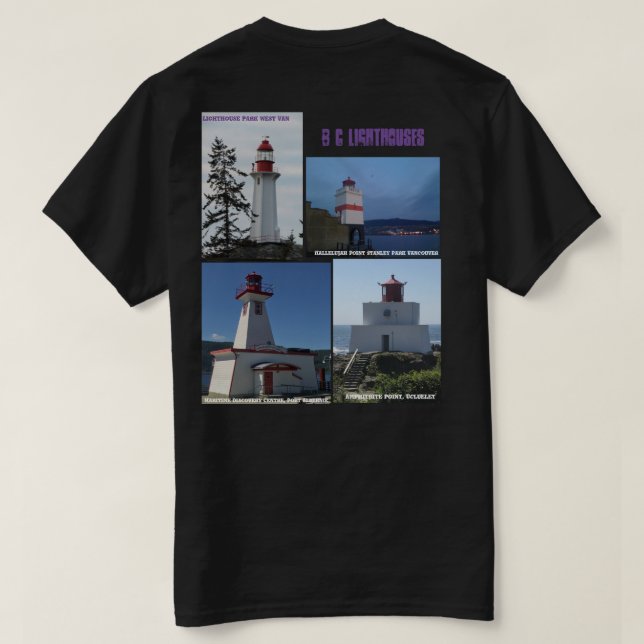 British Columbia Lighthouses X 4 T - Shirt (Design Rückseite)