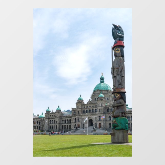 British Columbia Parliament - Victoria, Kanada Fensteraufkleber (Blatt)