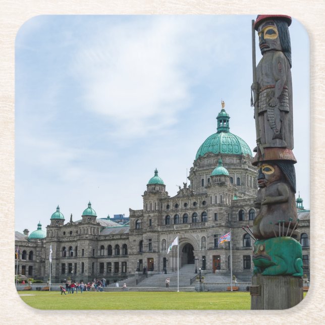 British Columbia Parliament - Victoria, Kanada Rechteckiger Pappuntersetzer (Vorderseite)