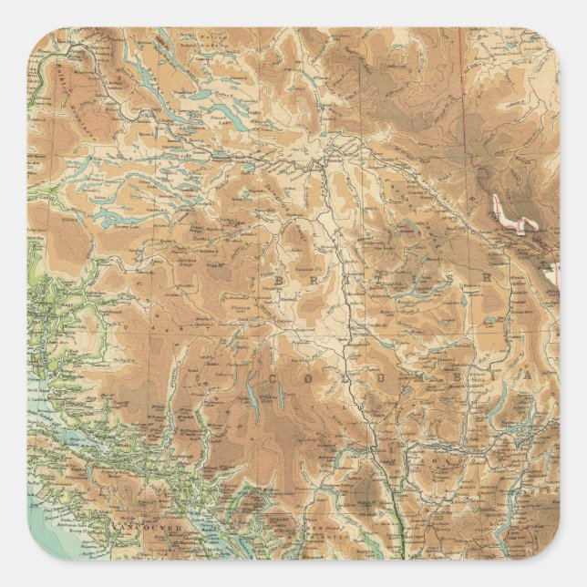 British Columbia Quadratischer Aufkleber (Vorderseite)