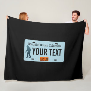 British Columbia Sasquatch License Plate Fleecedecke