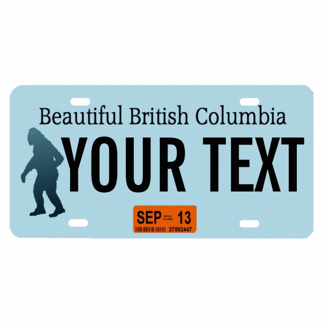 British Columbia Sasquatch License Plate Fotoskulptur Magnet (Vorne)