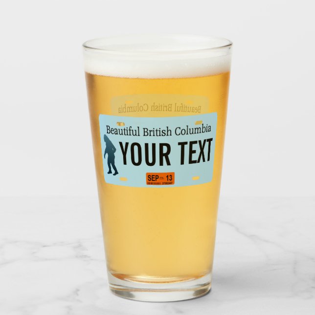 British Columbia Sasquatch License Plate Glas (Vorne (Gefüllt))
