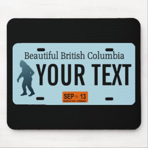 British Columbia Sasquatch License Plate Mousepad