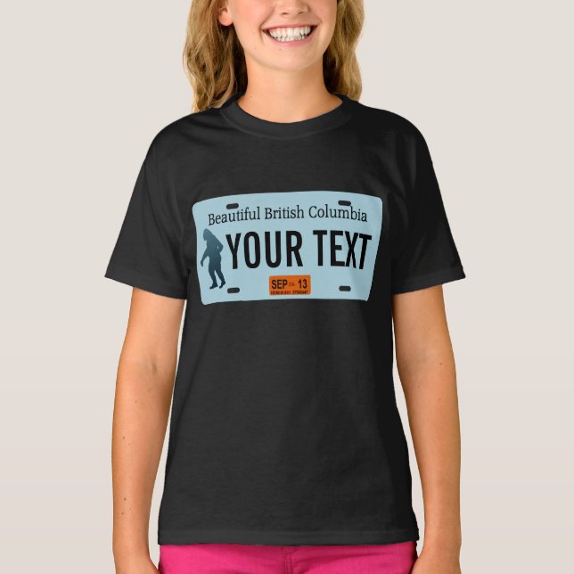 British Columbia Sasquatch License Plate T-Shirt (Vorderseite)