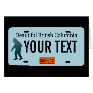 British Columbia Sasquatch Nummernschild