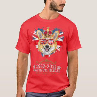 British Corgi Dog Queen Crown Queens Platinum Jubi T-Shirt