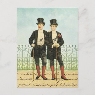 British Dandy Boys in Tops und Schwanzes Postkarte