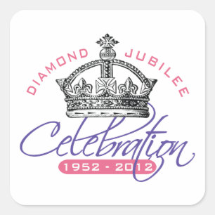 British Diamond Jubilee - Royal Souvenir Quadratischer Aufkleber