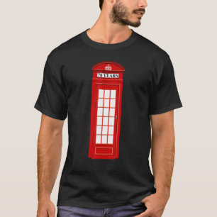 British England London Red Telefone Box Telefon Bo T-Shirt