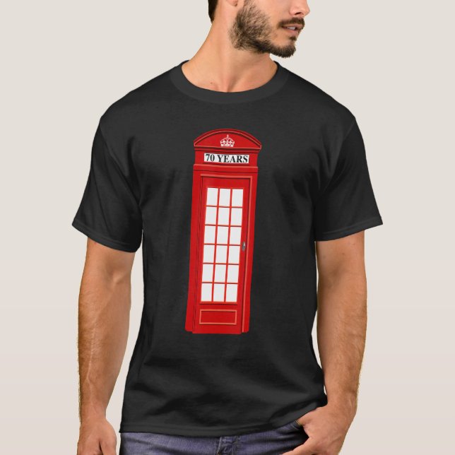 British England London Red Telefone Box Telefon Bo T-Shirt (Vorderseite)