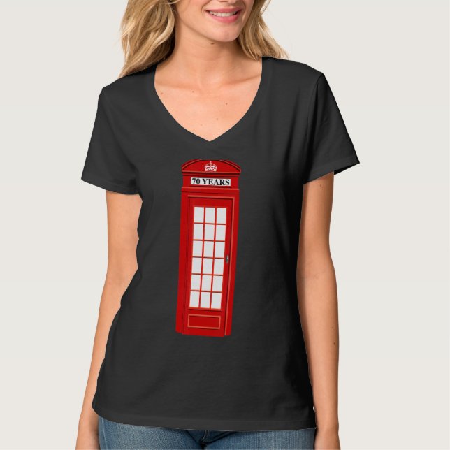 British England London Red Telefone Box Telefon Bo T-Shirt (Vorderseite)