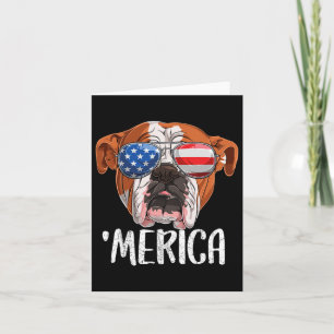 British English Bulldog Dog 4. Juli American F Karte