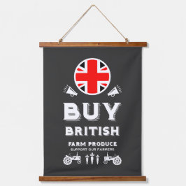 British Farming Support Wandteppich Mit Holzrahmen
