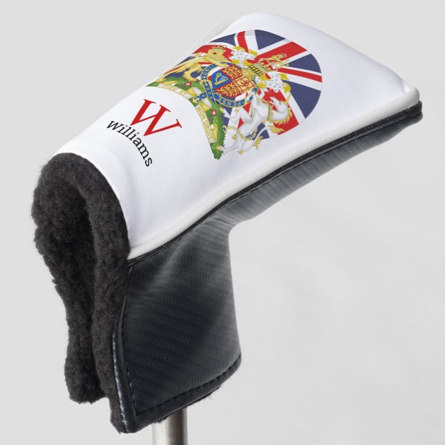 BRITISH Flag and Wappen Golf Head Cover Headcover (3/4 Vorderseite)