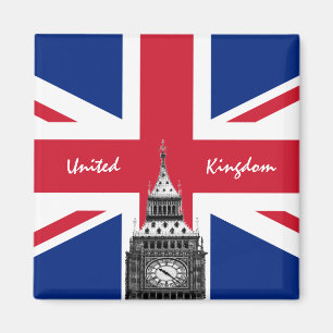 British Flag & Big Ben - London, England - Großbri Magnet