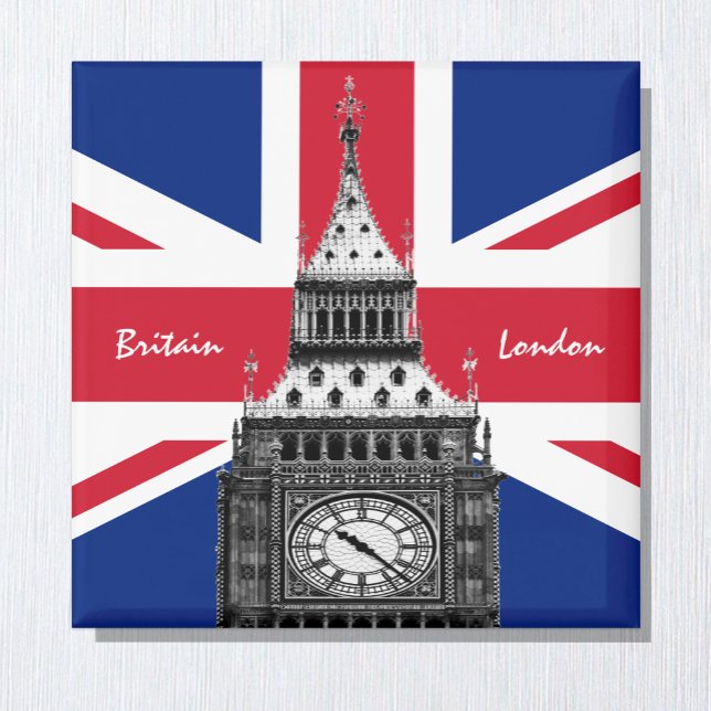 British Flag & Big Ben - London, Großbritannien /S Magnet (Von Creator hochgeladen)