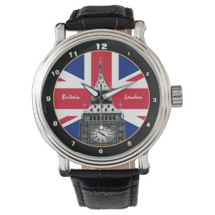 British Flag & Big Ben - London, Vereinigtes Köni Armbanduhr