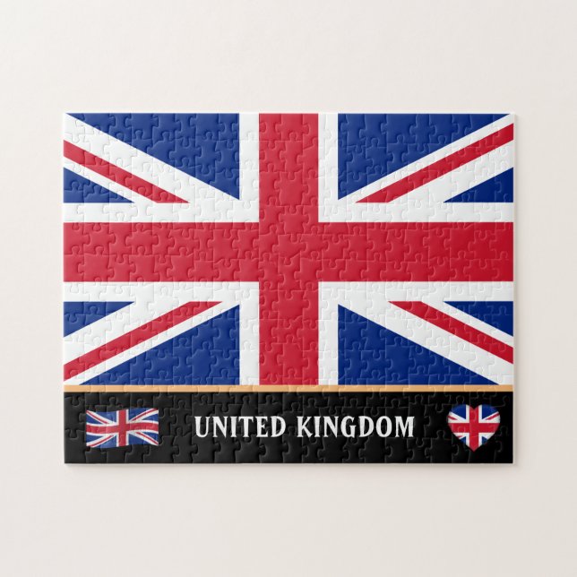 British Flag & English country / Großbritannien Puzzle (Horizontal)