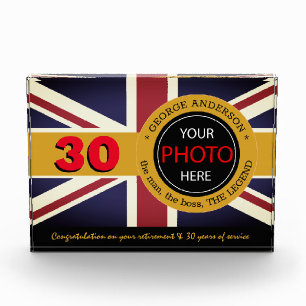 British Flag Foto Block & United Kindom / Name UK